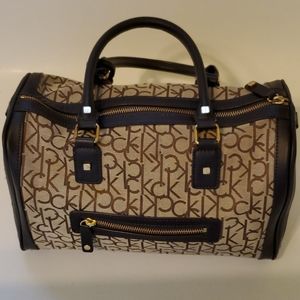 Calvin Klein monogram ck logo satchel